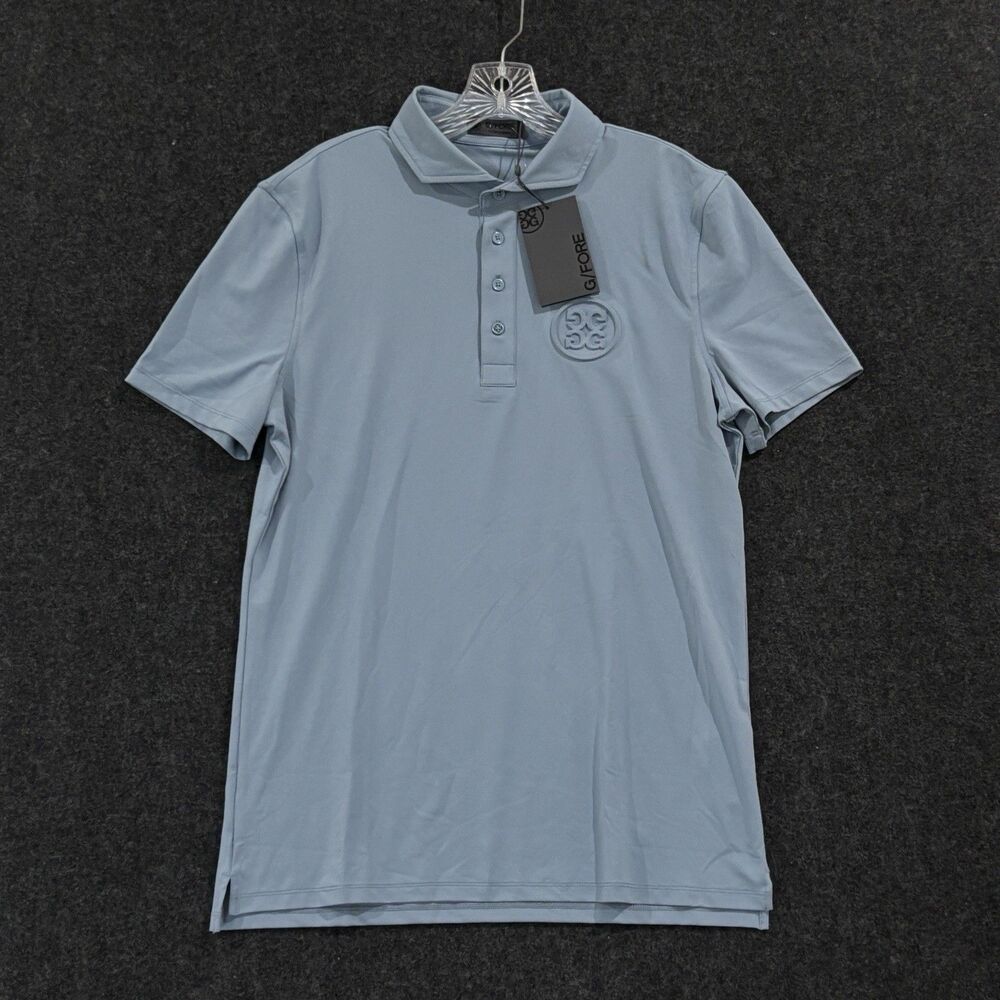 G/Fore Polo Shirt Men Small Fjord Blue Golf Performance Stretch Circle Gs Jersey